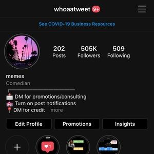 Instagram account 500k followers